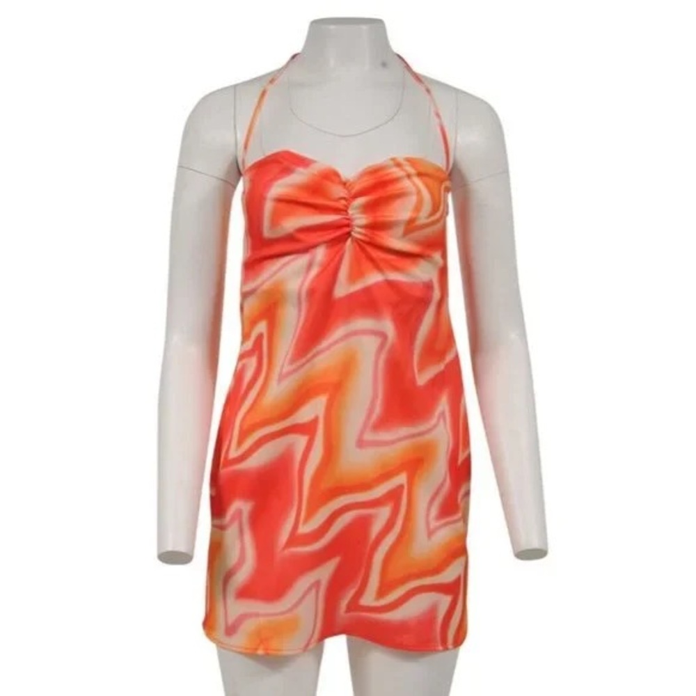 Fiorucci Red and Orange Halter Dress